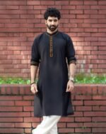 ব্ল্যাক কালার প্রিমিয়াম এমব্রয়ডারি পাঞ্জাবি